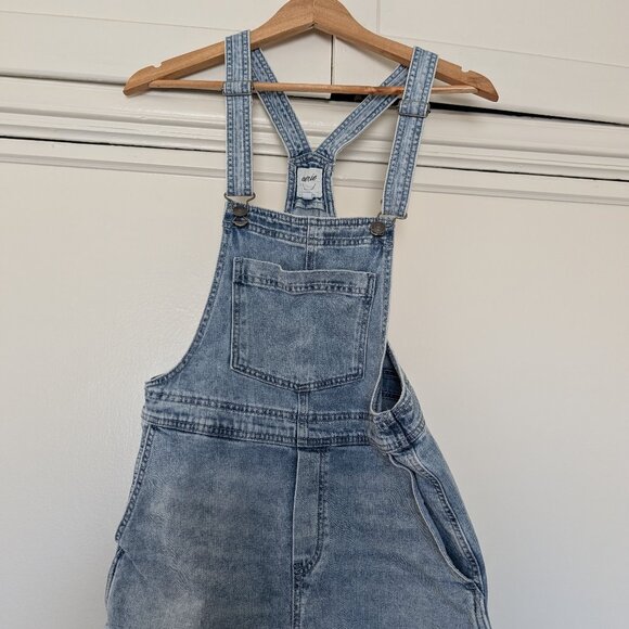 Aerie Denim Shortalls, Light Blue, xs - Picture 2 of 9